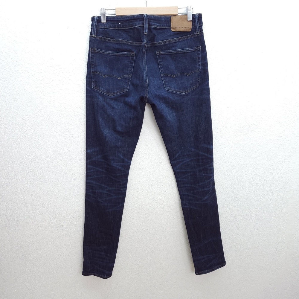 American Eagle Slim Taper Jeans Next Level Airflex Stretch Dark Wash 32 x 34 - Picture 8 of 14